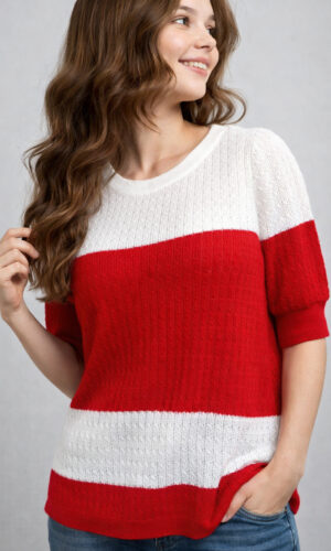 Ladies 3/4 sleeve Round Neck Pullover